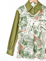 レイヤードデザイン プルオーバー 長袖シャツ