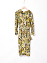 ベルト付き 総柄ワンピース