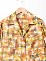 60's〜70's 総柄 長袖 オープンカラーシャツ