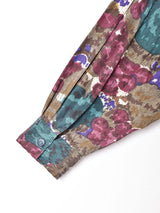 総柄 長袖 シルクシャツ