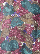 総柄 長袖 シルクシャツ