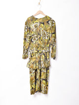 ベルト付き 総柄ワンピース