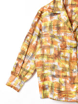 60's〜70's 総柄 長袖 オープンカラーシャツ