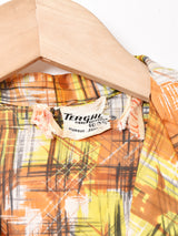 60's〜70's 総柄 長袖 オープンカラーシャツ