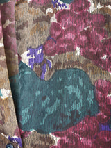 総柄 長袖 シルクシャツ