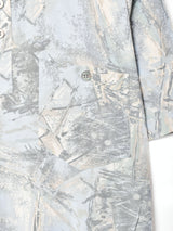 抽象柄 プルオーバー 半袖シャツ