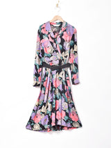 ドイツ製 ベルト付き 総柄ワンピース