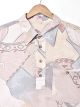 抽象柄 プルオーバー 半袖シャツ