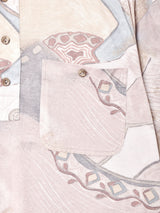 抽象柄 プルオーバー 半袖シャツ