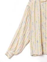 総柄 長袖 シルクシャツ