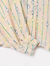 総柄 長袖 シルクシャツ