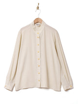 スタンドカラー 刺繍 長袖ブラウス