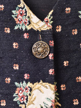 織り花柄 ベスト