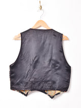 織り花柄 ベスト