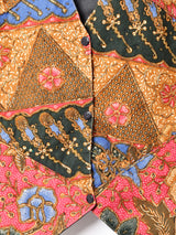 総柄 ビーズ装飾 ベスト