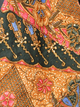 総柄 ビーズ装飾 ベスト