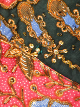 総柄 ビーズ装飾 ベスト