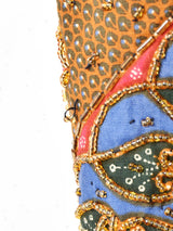 総柄 ビーズ装飾 ベスト