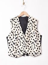 ダルメシアン柄 フェイクファーベスト