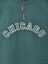 【2色展開】 ハーフジップ 刺繍 スウェットシャツ