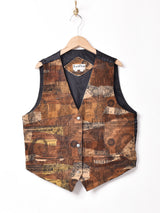 パッチワーク スエードベスト