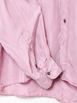 ワンポイント 長袖 シルクシャツ