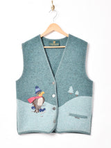 オーストリア製 デザイン ウールベスト