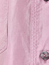 ワンポイント 長袖 シルクシャツ