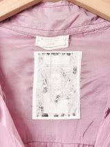 ワンポイント 長袖 シルクシャツ