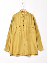 長袖 シルクシャツ