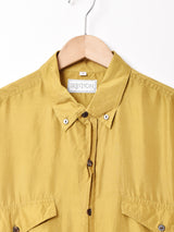 長袖 シルクシャツ