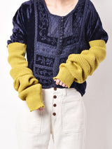 ニット アームウォーマー マスタード/ロング