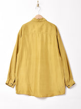 長袖 シルクシャツ