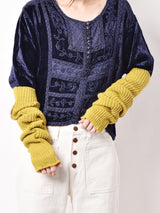 ニット アームウォーマー マスタード