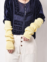 ニット アームウォーマー イエロー