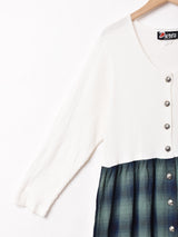 アメリカ製 チェック デザイン 長袖ワンピース