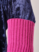 ニット アームウォーマー ビビットピンク