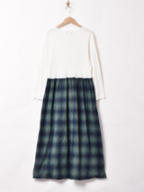 アメリカ製 チェック デザイン 長袖ワンピース