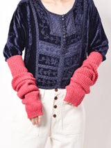 ニット アームウォーマー ピンク