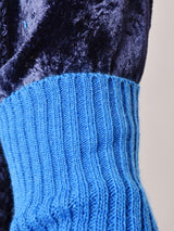 ニット アームウォーマーブルー