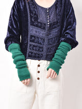 ニット アームウォーマー グリーン