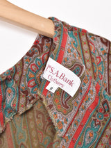 総柄 長袖ワンピース