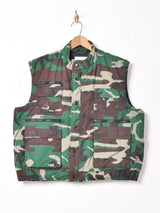 カモフラージュ柄 中綿入り ベスト
