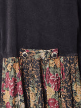 アメリカ製 花柄 切り替えデザイン 長袖ワンピース