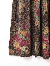 アメリカ製 花柄 切り替えデザイン 長袖ワンピース