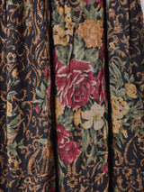 アメリカ製 花柄 切り替えデザイン 長袖ワンピース