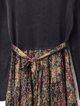 アメリカ製 花柄 切り替えデザイン 長袖ワンピース