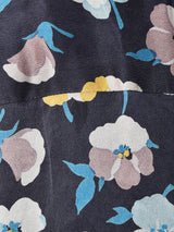 イタリア製 花柄 長袖 開襟 シルクシャツ