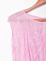 クロシェ マキシ丈 スリーブレスワンピース