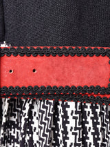 カナダ製 ベルト付き 切り替えデザイン 長袖ワンピース